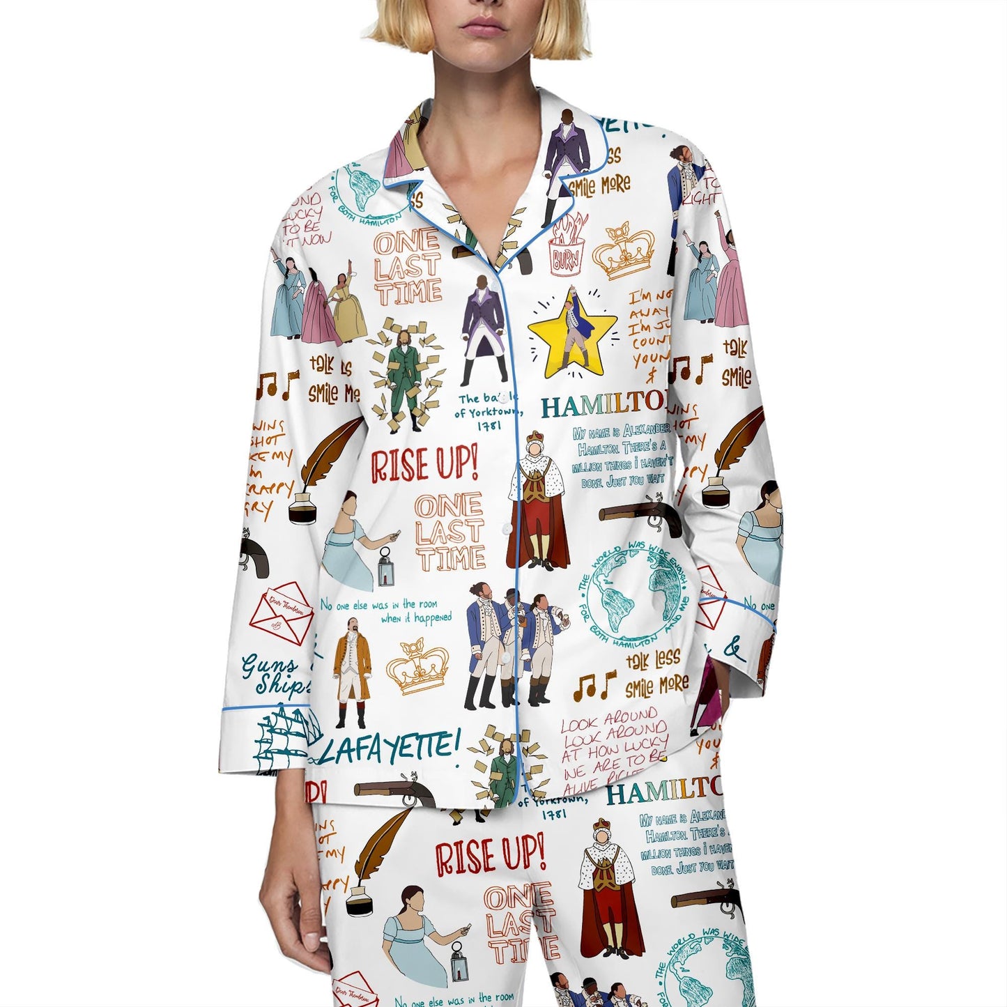 Hamilton Pajamas Set, American Musical Pajamas Set, Broadway Musical Pajamas Set, Rise Up Pajamas, Hamilton Musical , Alexander Hamilton 88