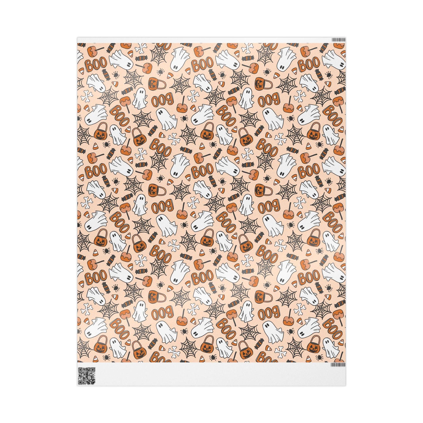 Halloween Wrapping Paper with Ghosts and Pumpkins, Spooky Gift Wrap Roll for Kids Halloween Party Favors