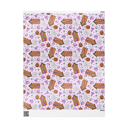 Cute Halloween Wrapping Paper Roll, Fun and Spooky Gift Wrap with Pumpkins, Ghosts  for Kids Gifts and Party Favors