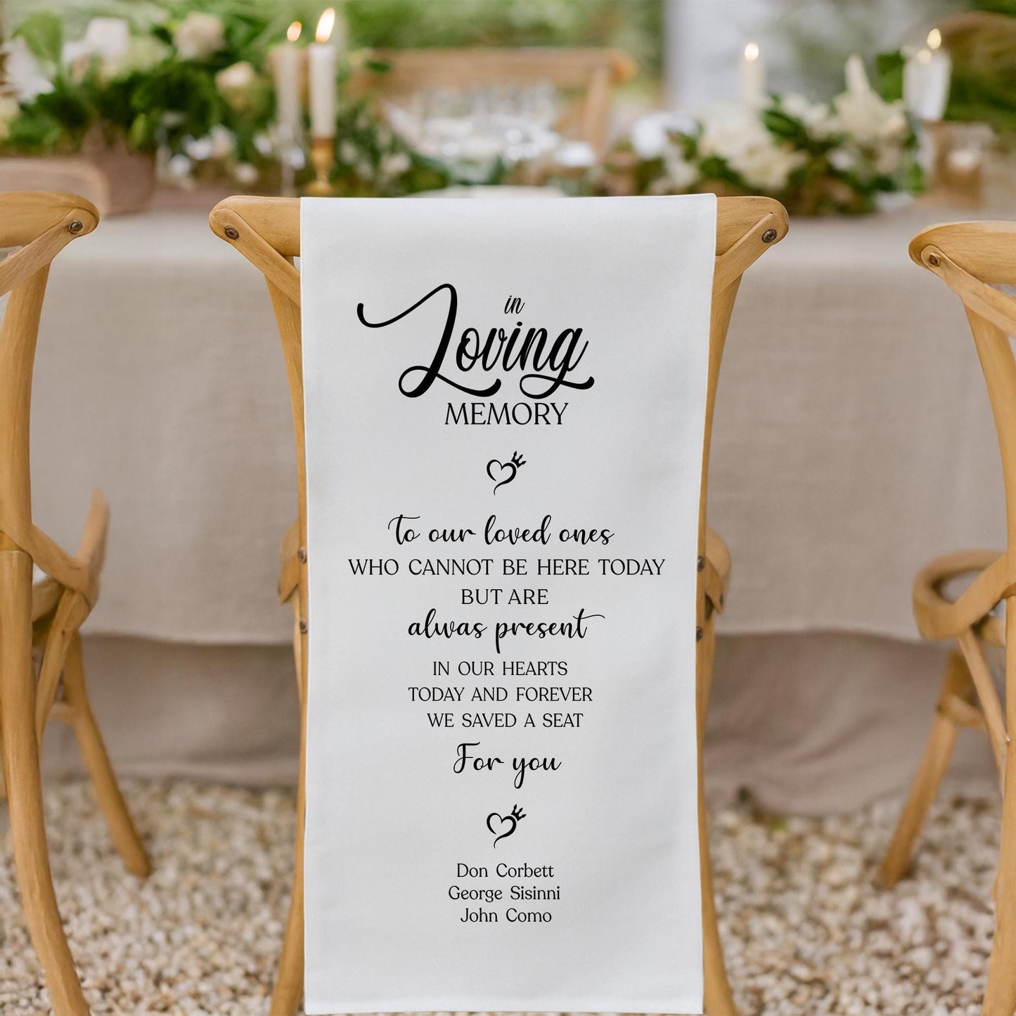 In Loving Memory Chair Sign, Wedding Memorial Sign, Personalized Reserved Wedding Seating Family Memorial Sign, Remembrance Ceremony Decor