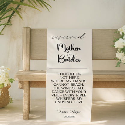 Wedding Memorial Reserved Sign, Personalized Memorial Sign, Wedding Remembrance Sign, Memorial Wedding Sign Fabric, Memory Chair Sign