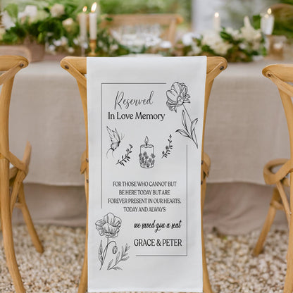 Loving Memory Wedding Sign, Memorial Chair Sign, In Memory of Loved Ones, Wedding Aisle Sign, Reserved Wedding Seating Family Memorial Sign