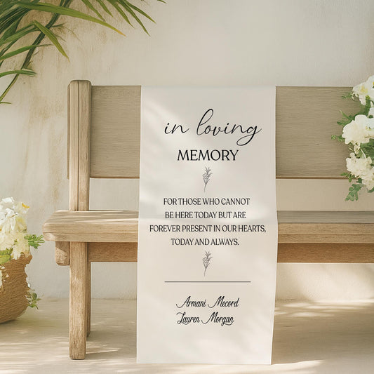 Personalized Wedding Memorial Banner – Reserved Chair Sign for Lost Loved Ones Ceremony Tribute, Memorial Seat Banner for Loved Ones