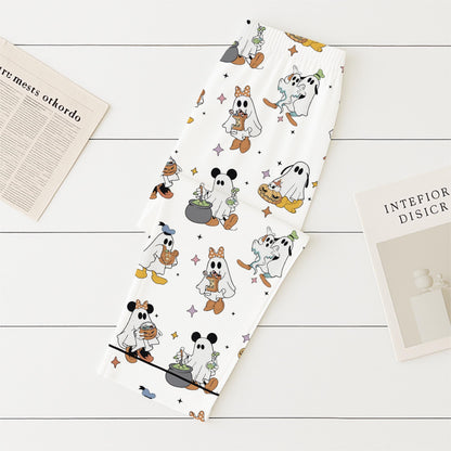Halloween WDW Ghost Pajamas Set, Halloween Ghost Mouse Sleepwear, Cute Cartoon Homewear, Cozy Fall Nightwear, Trick Or Treat Pajamas