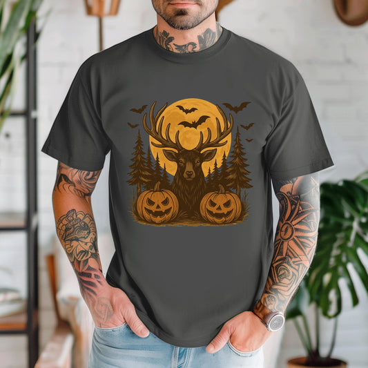 Spooky Elk Hunting Tee: Unisex Halloween Apparel