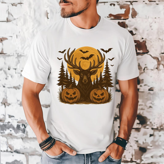 Spooky Elk Hunting Tee: Unisex Halloween Apparel