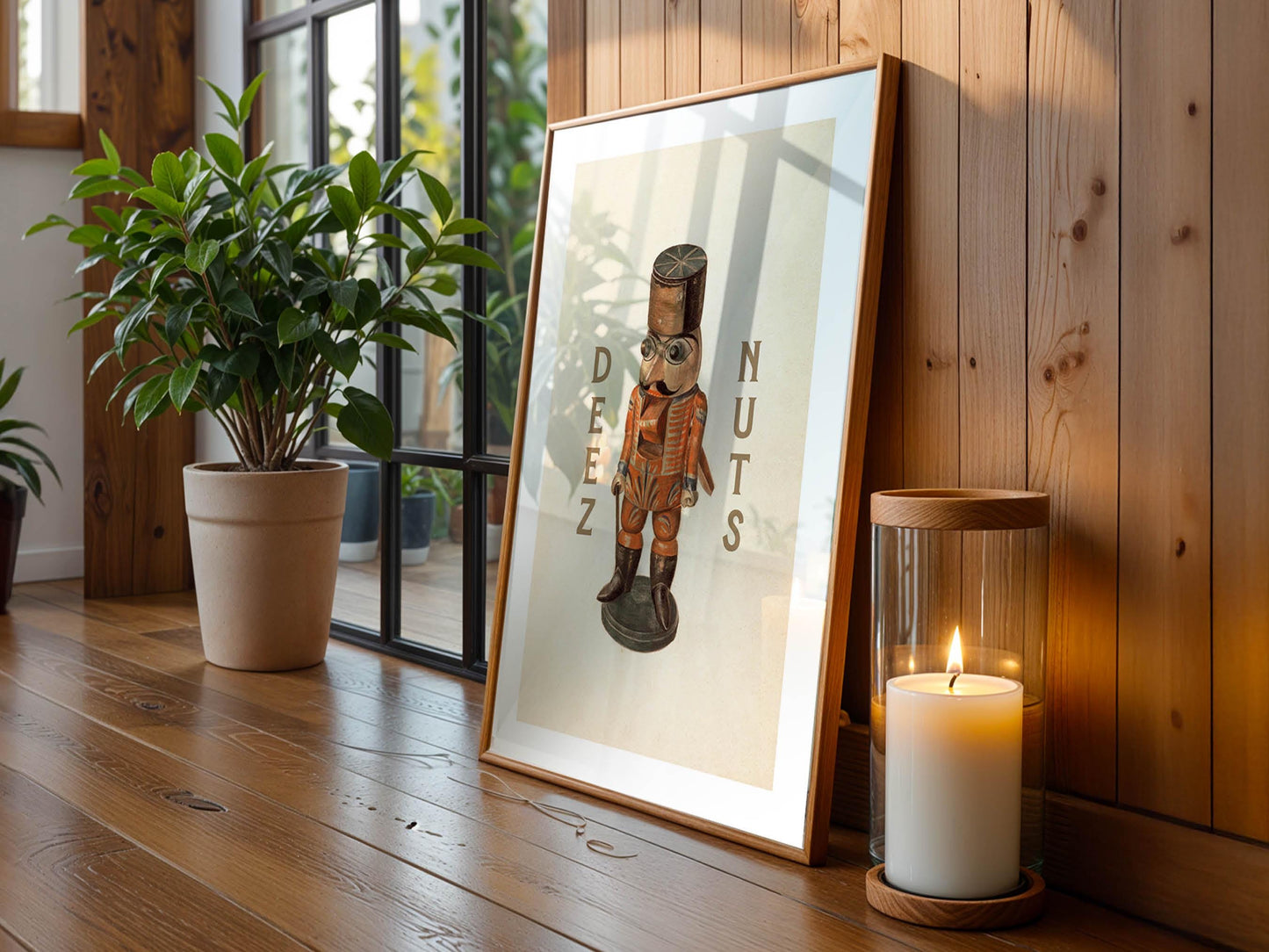 Nutcracker Print Retro Christmas Art Deez Nuts Poster Holiday Themed Kitchen Wall Art Festive Gift for Home Decor Christmas Kitchen Decor