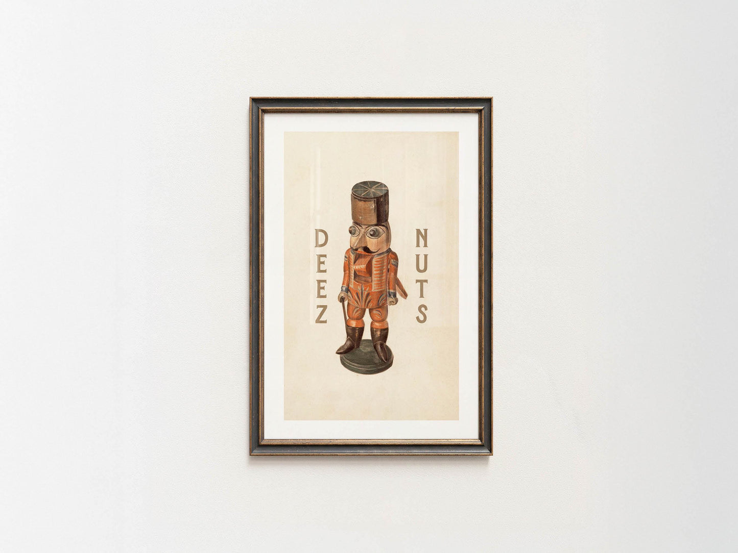 Nutcracker Print Retro Christmas Art Deez Nuts Poster Holiday Themed Kitchen Wall Art Festive Gift for Home Decor Christmas Kitchen Decor