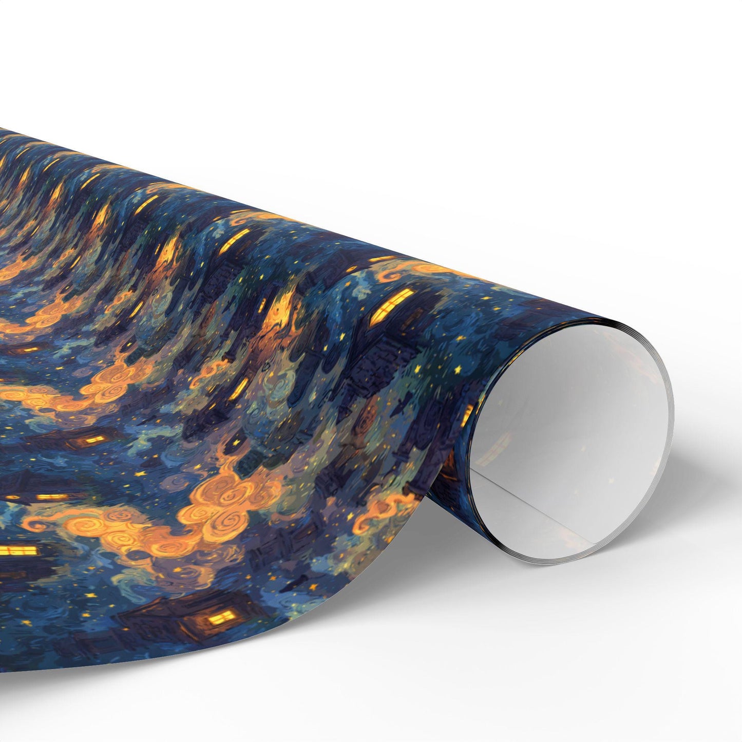 Halloween Wrapping Paper Roll with Haunted Mansion Design, Spooky Ghosts and Moonlit Night for Trick or Treat Gifts