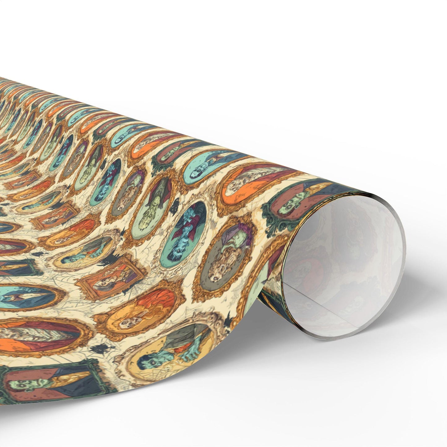 Spooky Monster Mash Halloween Wrapping Paper Roll, Creepy Monsters Gift Wrap with Haunted Creatures for Trick or Treat Packaging