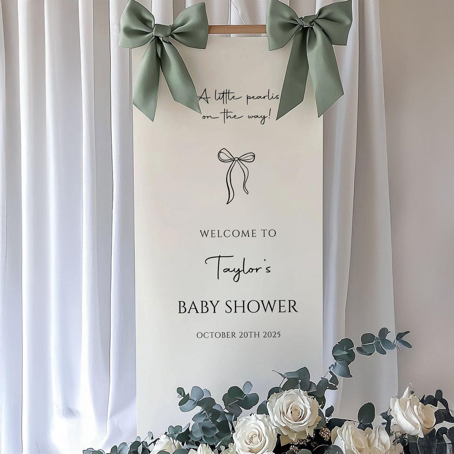 Personalized Fabric Baby Shower Banner, Custom Baby Shower Sign, Welcome Sign for Baby Shower, Custom Baby Shower Decor