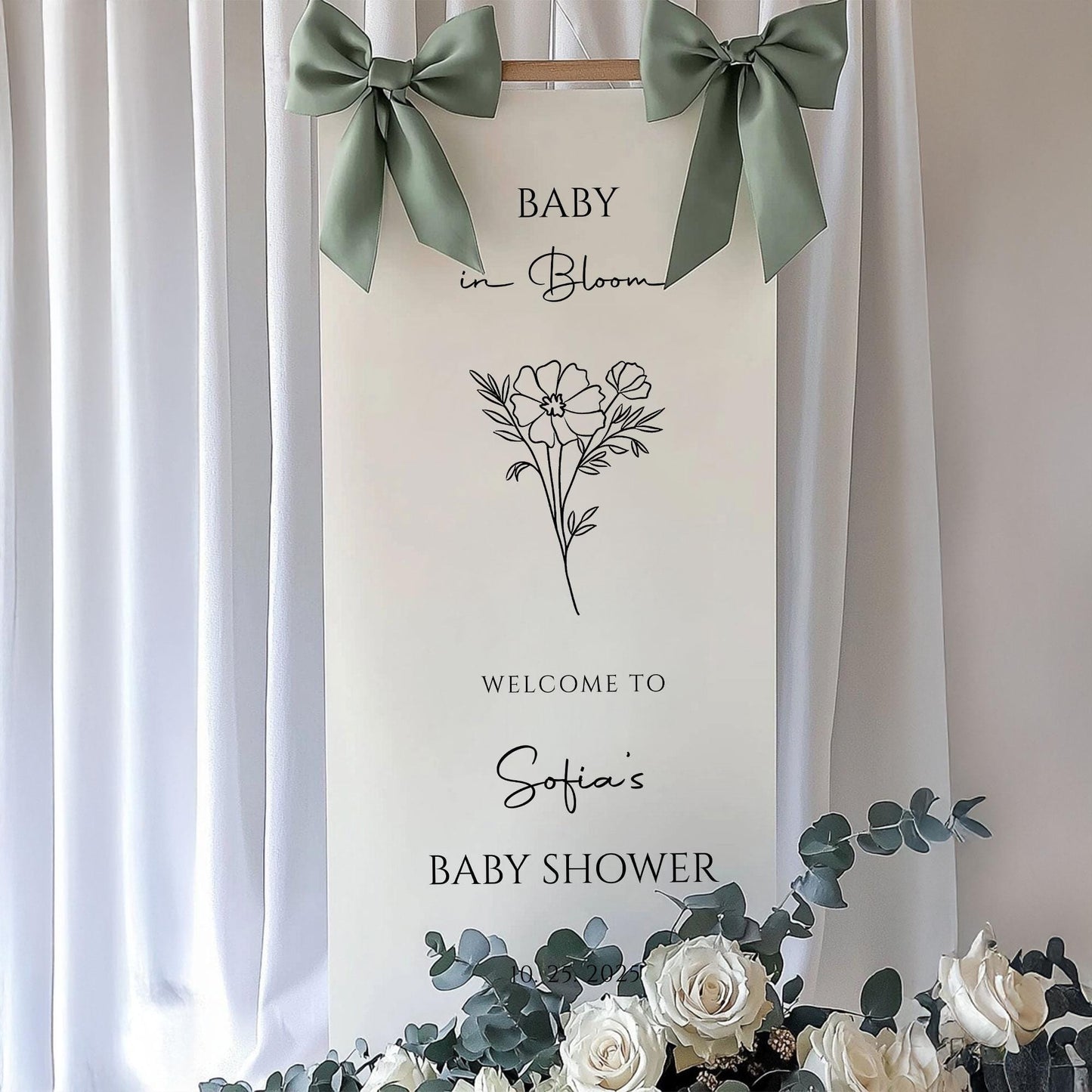 Fabric Baby Shower Sign, Baby Shower Welcome Sign, Custom Baby Shower Sign, Hello Baby Sign, Baby Shower Decorations, Oh Baby Welcome Sign