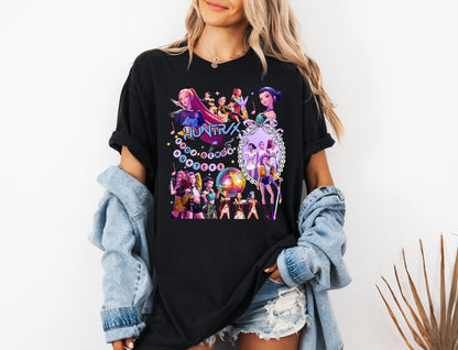 Huntrix Girls Shirt,Kpop Demon Hunters T-shirt,Vintage Huntrix Shirt,Huntrix Fan Shirt Gift,Rumi Zoey Mira Graphic Shirt,Kpop Huntrix