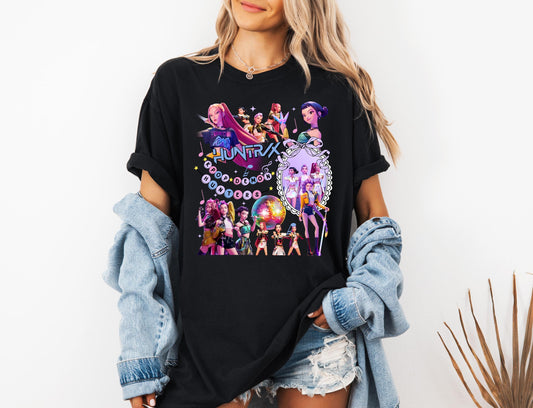 Huntrix Girls Shirt,Kpop Demon Hunters T-shirt,Vintage Huntrix Shirt,Huntrix Fan Shirt Gift,Rumi Zoey Mira Graphic Shirt,Kpop Huntrix