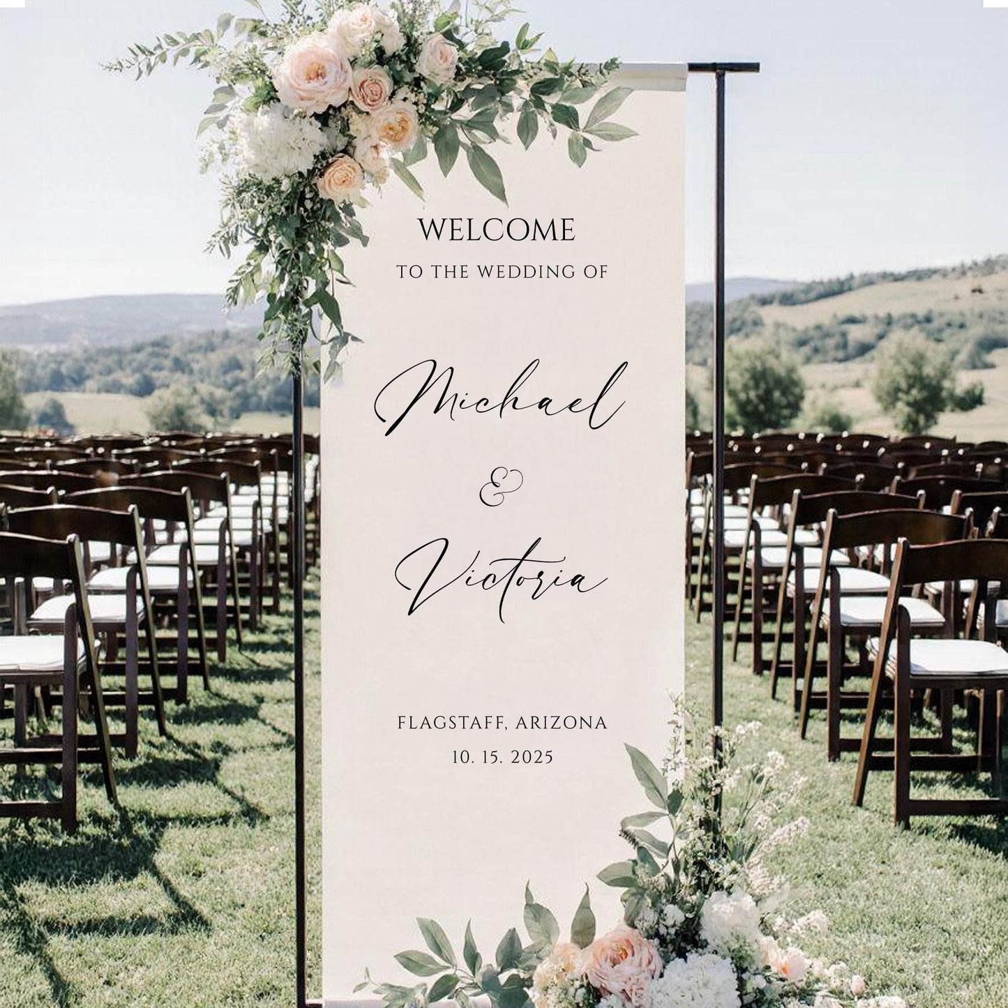 Modern Wedding Welcome Sign, Fabric Sign, Wedding Fabric Welcome Sign, Custom Wedding Sign, Boho Wedding, Wedding Welcome Sign