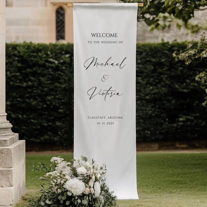 Modern Wedding Welcome Sign, Fabric Sign, Wedding Fabric Welcome Sign, Custom Wedding Sign, Boho Wedding, Wedding Welcome Sign