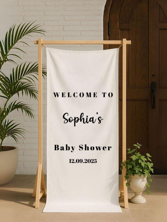 Minimalist Baby Shower Welcome Sign Template Editable | Custom Printable Baby Shower Decoration | Modern Baby Shower Party Sign Digital