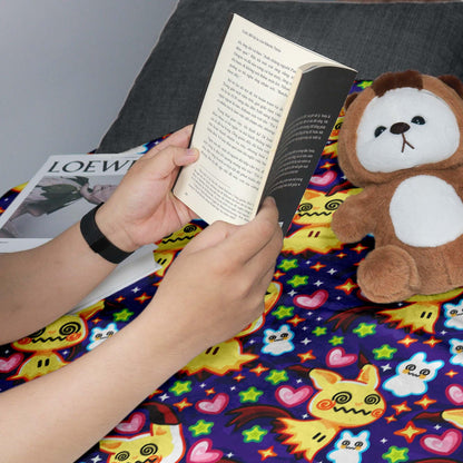 Mimikyu Fleece Blanket, Cozy Throw Blanket for Bedroom and Living Room, Home Decor Family Blanket, Mimikyu Blanket Gifts