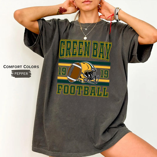 Comfort Colors Green Bay Football T-Shirt, Unisex Football Shirt, Green Bay Football Tee, Game Day T-Shirt, Green Bay Sports Gear Shirt