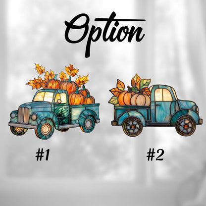 Fall Truck Window Hanging Decoration, Pumpkin Harvest Window Art, Rustic Farmhouse Window Decor, Autumn Home Window Hanging Gift Idea