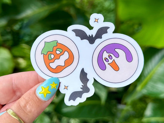 Halloween Goodies Waterproof Sticker, Handdrawn Art, Bestfriend Gifts, Positivity, Halloween, Fall, Girly Spooky, Pumpkin, Autumn