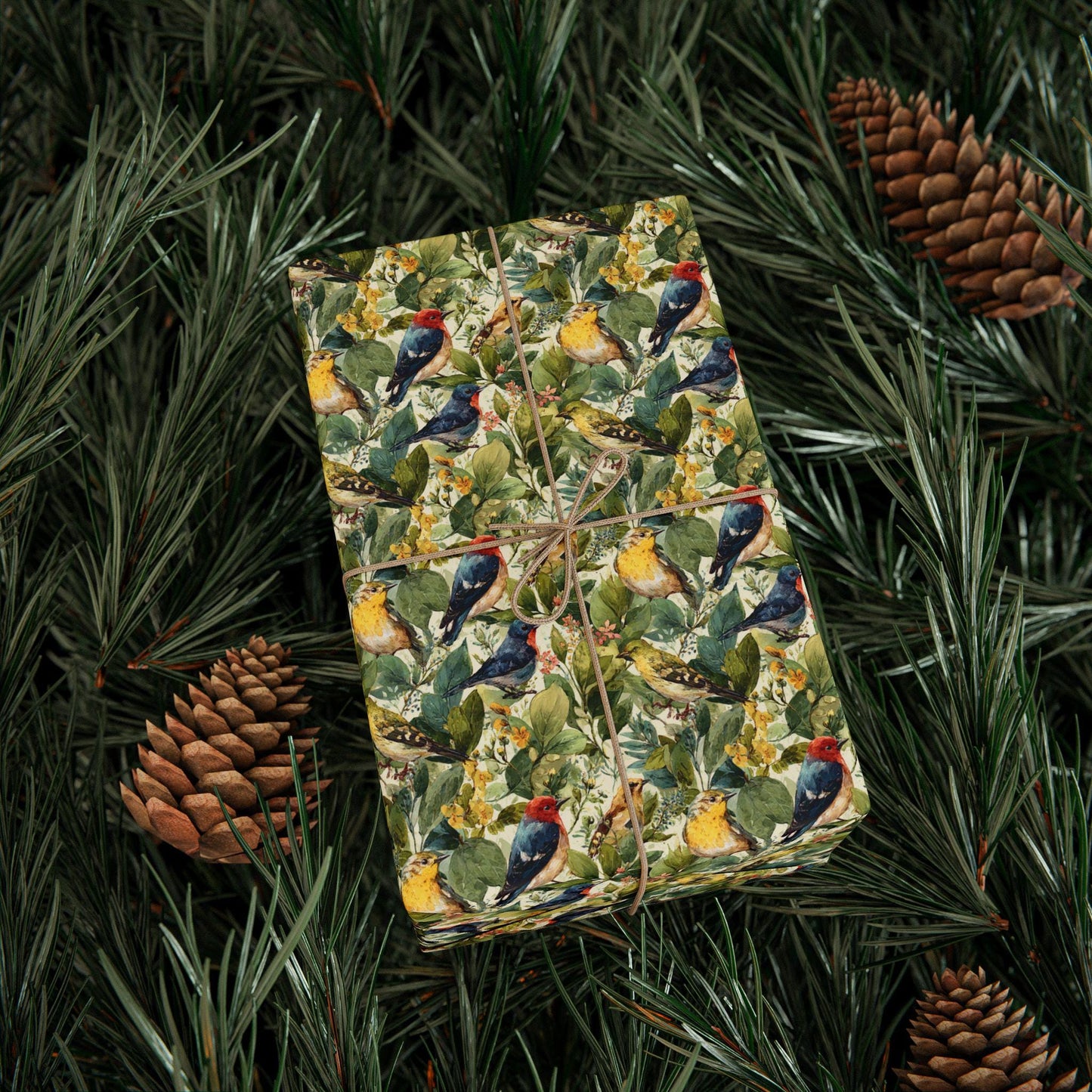 Bird Watching Wrapping Paper for Nature Lovers and Birders, Gift Wrap with Birds and Binoculars, Wildlife Inspired Gift Packaging #48