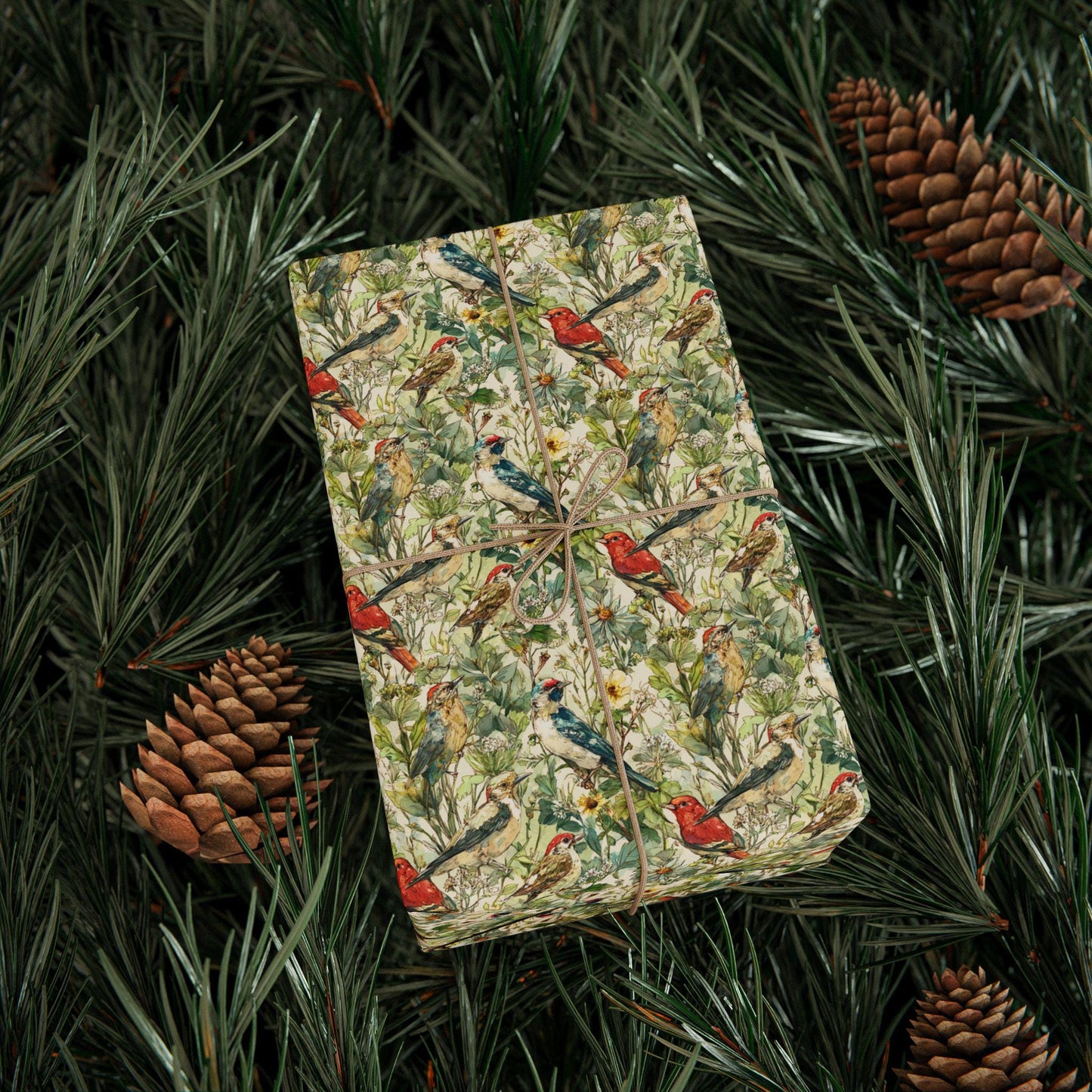Bird Watching Wrapping Paper for Nature Lovers and Birders, Gift Wrap with Birds and Binoculars, Wildlife Inspired Gift Packaging #45