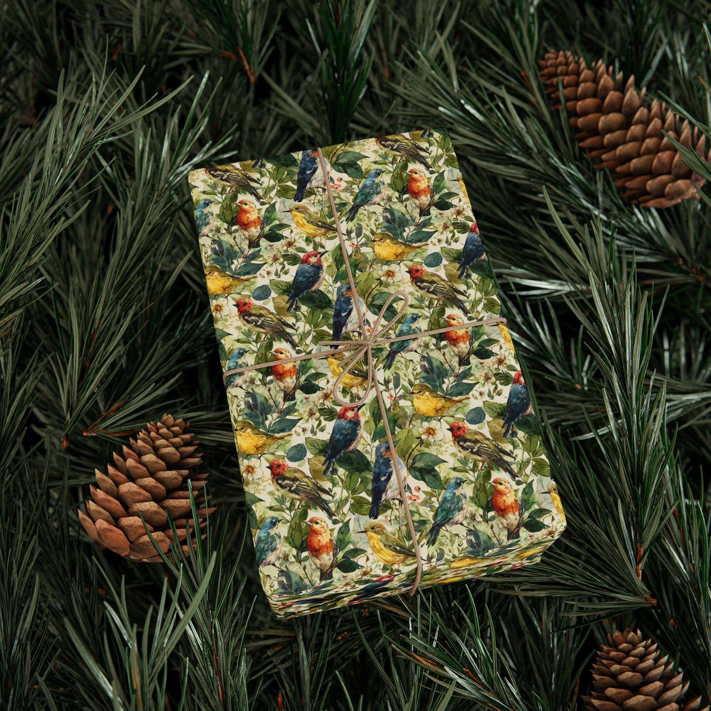 Bird Watching Wrapping Paper for Nature Lovers and Birders, Gift Wrap with Birds and Binoculars, Wildlife Inspired Gift Packaging #42