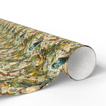 Bird Watching Wrapping Paper for Nature Lovers and Birders, Gift Wrap with Birds and Binoculars, Wildlife Inspired Gift Packaging #41