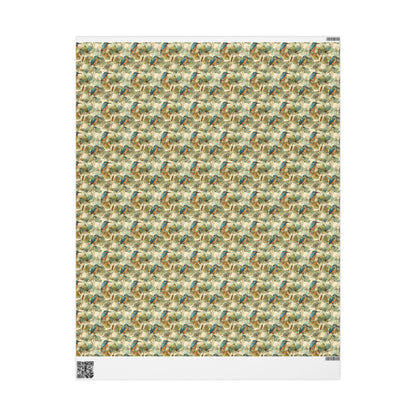 Bird Watching Wrapping Paper Roll, Gift Wrap for Ornithologists and Nature Enthusiasts with Birds and Leaves #13