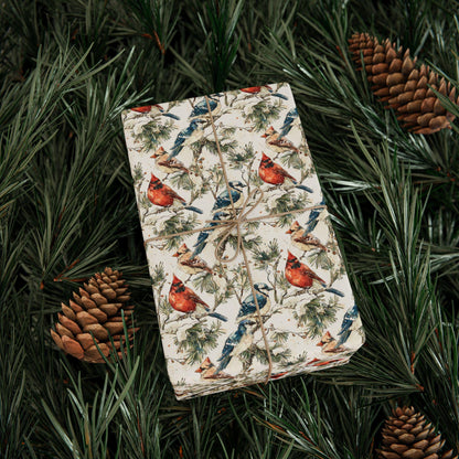 Nature Bird Watching Wrapping Paper for Birders and Wildlife Fans, Unique Gift Wrap with Songbirds and Forest Inspired Prints #3