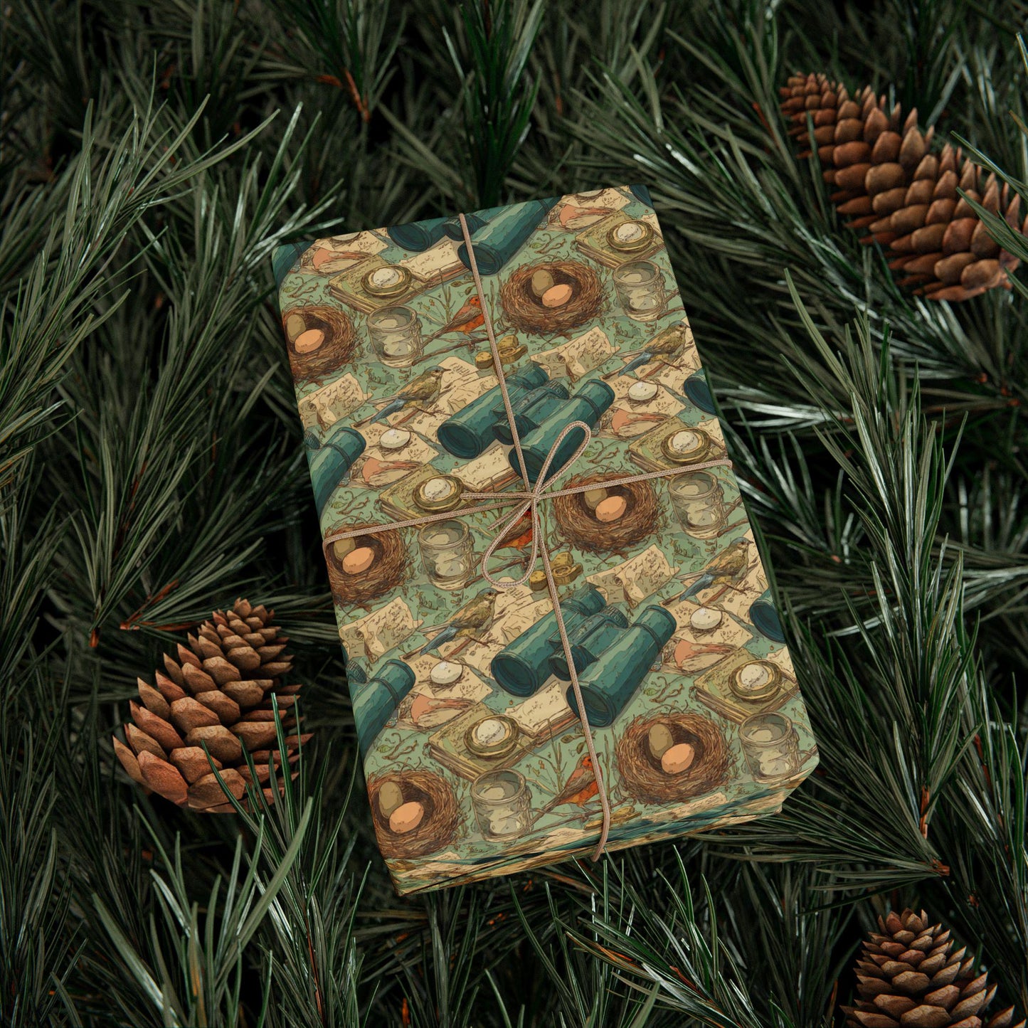 Bird Watching Wrapping Paper for Nature Lovers and Birders, Gift Wrap with Birds and Binoculars, Wildlife Inspired Gift Packaging #1