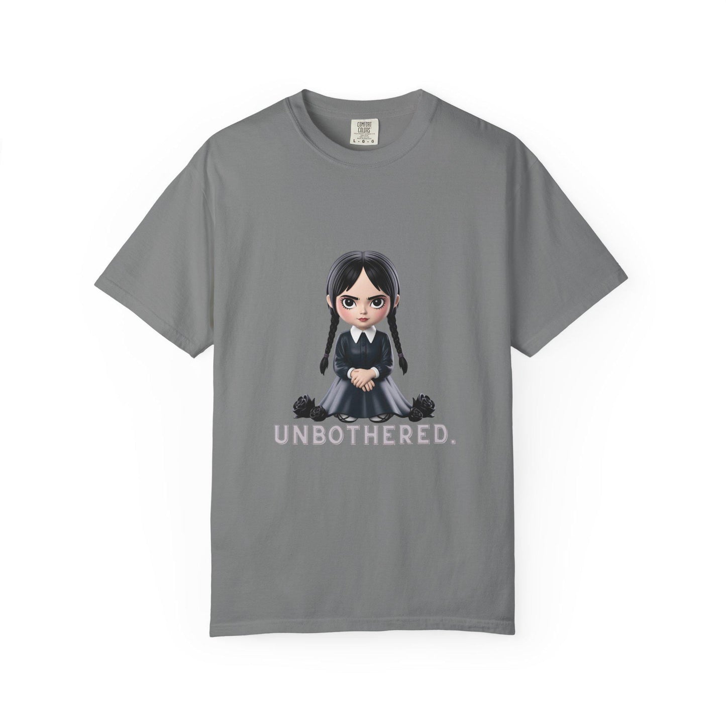 Unbothered Wednesday Addams Inspired T-Shirt | ADULT Gothic Aesthetic Comfort Colors Tee | Spooky Season Streetwear Unisex Shirt