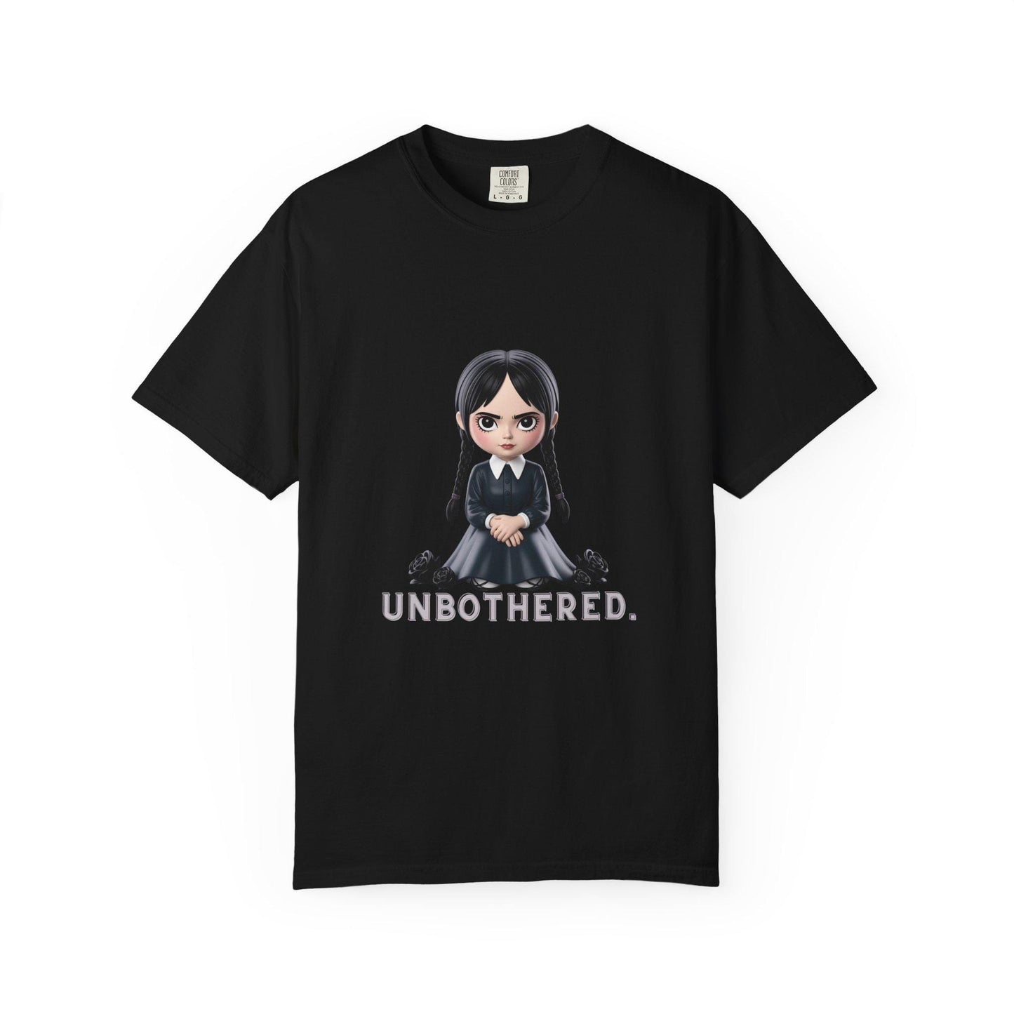 Unbothered Wednesday Addams Inspired T-Shirt | ADULT Gothic Aesthetic Comfort Colors Tee | Spooky Season Streetwear Unisex Shirt