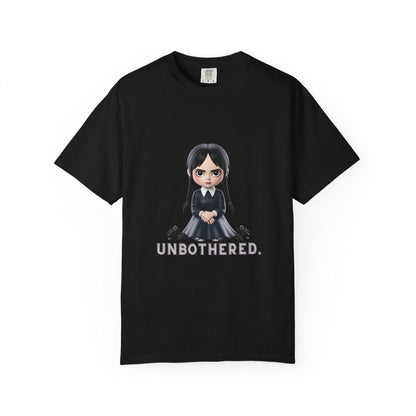 Unbothered Wednesday Addams Inspired T-Shirt | ADULT Gothic Aesthetic Comfort Colors Tee | Spooky Season Streetwear Unisex Shirt