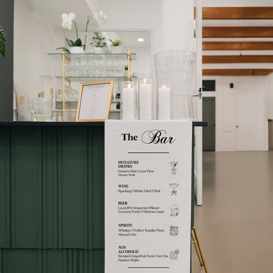 Fabric Bar Sign, Fabric Bar Menu, Wedding Bar Menu, Customizable Fabric Cocktail Menu, Custom Bar Sign, Minimalist Wedding Bar Sign