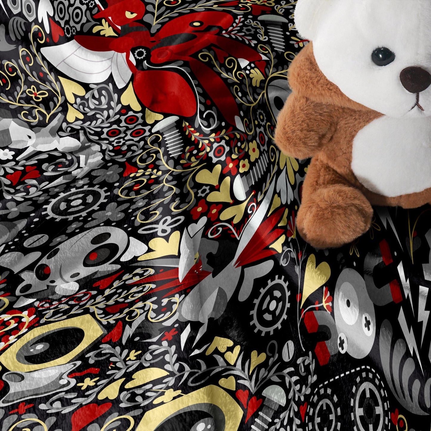 Scizor and Aggron Fleece Blanket, Throw Blanket for Kids and Adults, Soft Cozy Bed Blanket, Cool Bedding Gift, Scizor Blanket Gifts