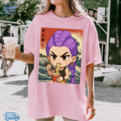 Rumi Huntrix Demon Hunters T Shirts, Huntrix Girls Tshirt, Demon Hunter Merch, Gift for Kpop Fan, Derpy Tiger Shirt, Sussy
