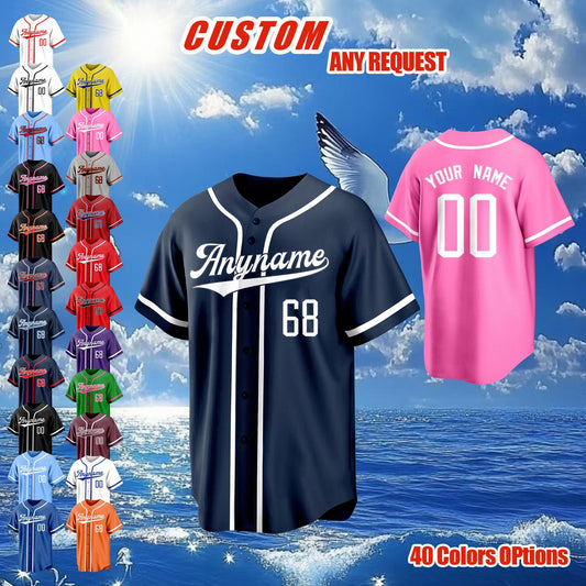 Custom Baseball Jerseys,Personalized Embroidery or Print Team Name, Number, Logo Baseball Sport Uniform for Men,Women,Boys,and Girls Gifts