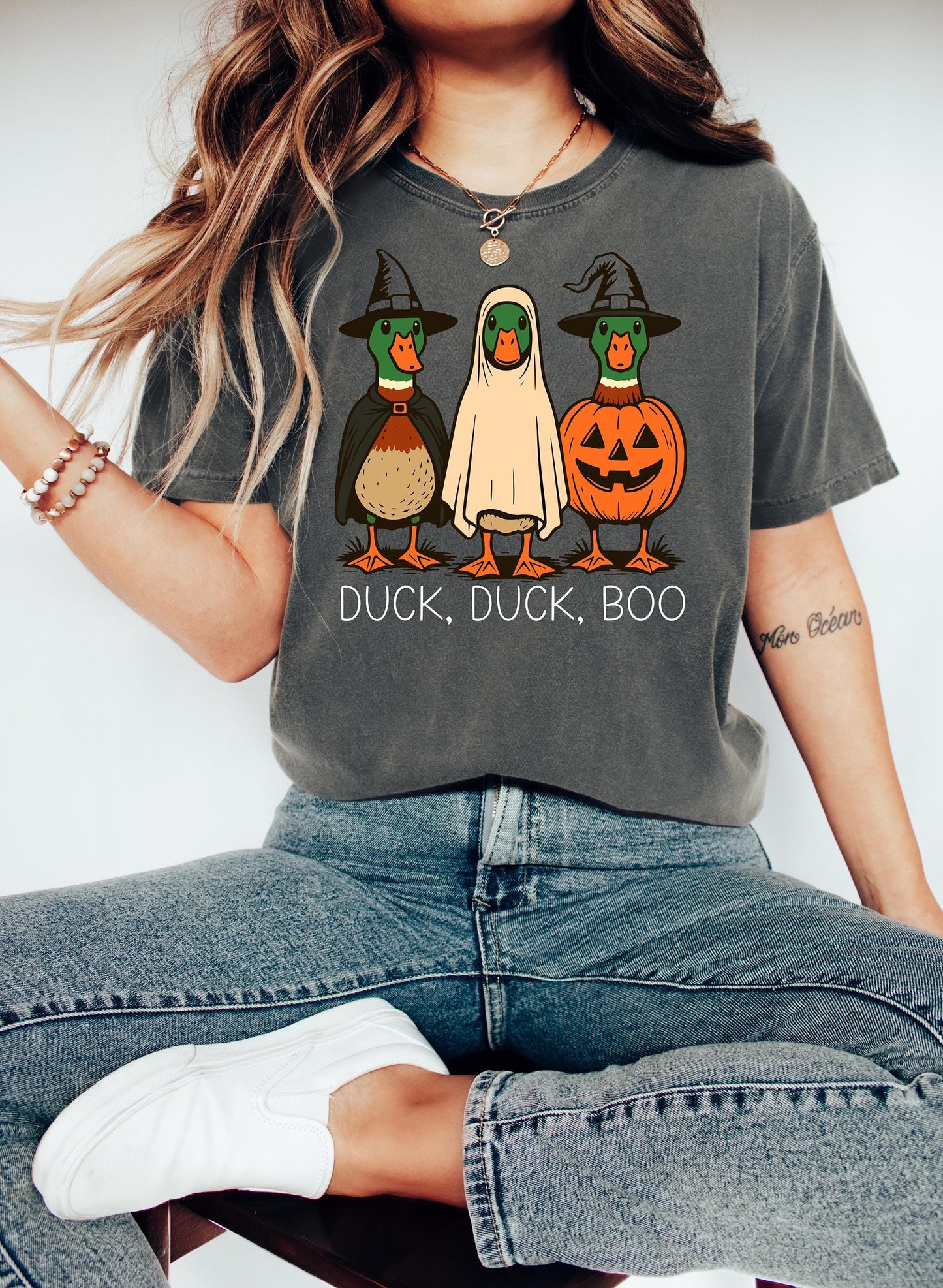 Comfort Colors® Duck Duck Boo Halloween Shirt, Halloween Duck Shirt, Trick Or Treat Spooky Season T-Shirt, Boo Hunting Season Shirt