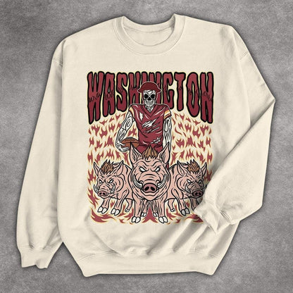 Washington Football Skull Vintage Shirt, Gift For Fan Football Game Day Unisex Shirt