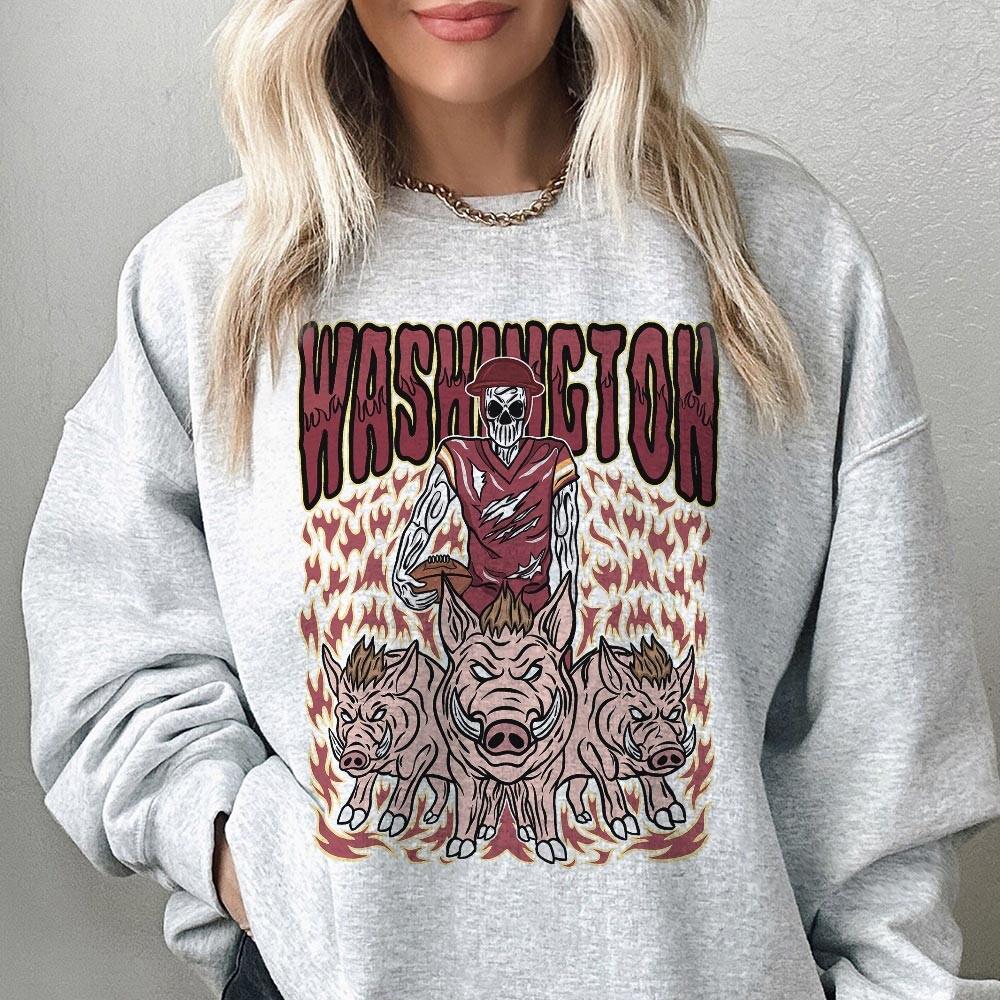 Washington Football Skull Vintage Shirt, Gift For Fan Football Game Day Unisex Shirt