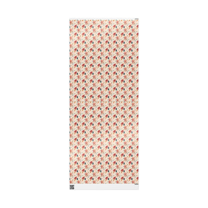 Elegant Watercolor Christmas Wrapping Paper Roll with Poinsettias and Winter Floral Art #16