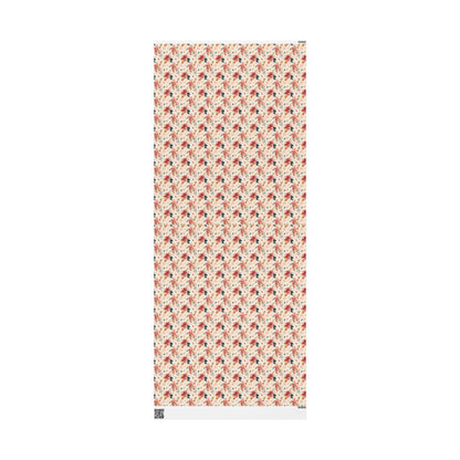 Elegant Watercolor Christmas Wrapping Paper Roll with Poinsettias and Winter Floral Art #16