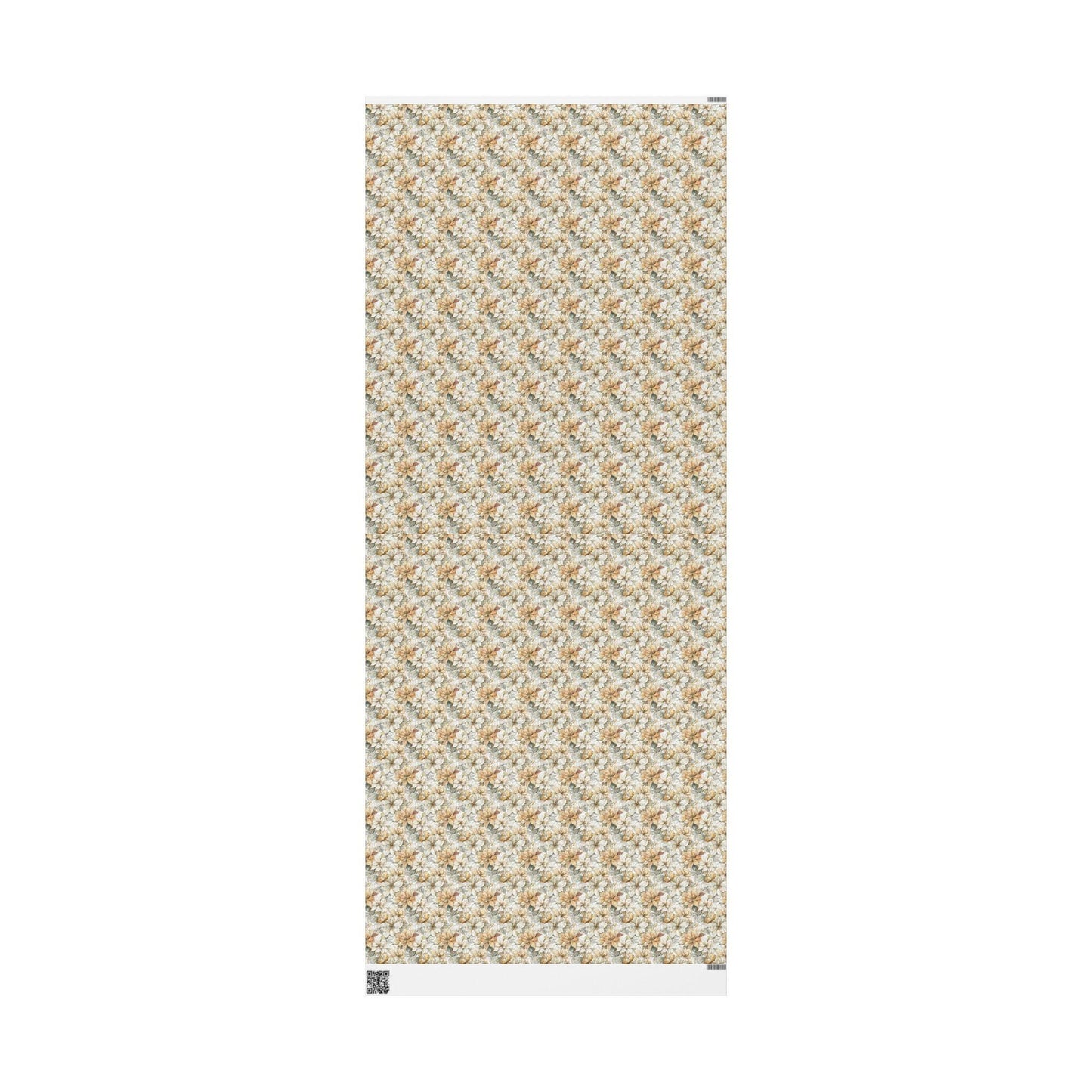 Premium Watercolor Wrapping Paper Roll with Christmas Poinsettias and Winter Floral Pattern #23