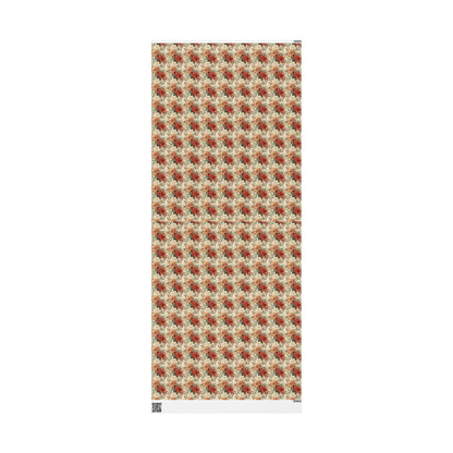 Winter Botanical Wrapping Paper Roll, Watercolor Poinsettia Christmas Design for Seasonal Gift Wrap #15