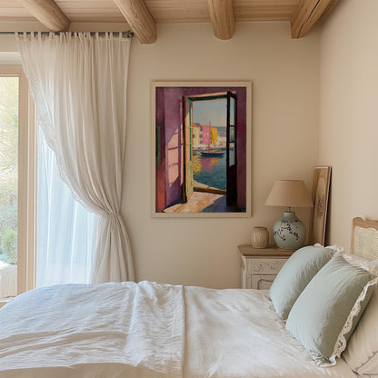 Open Window Henri Matisse Print, Henri Matisse Style Fauvism Painting, Modern Exhibition Print, Mediterranean River Harbour Boats, Coastal