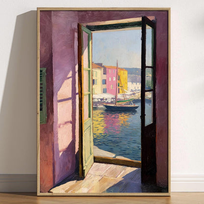 Open Window Henri Matisse Print, Henri Matisse Style Fauvism Painting, Modern Exhibition Print, Mediterranean River Harbour Boats, Coastal