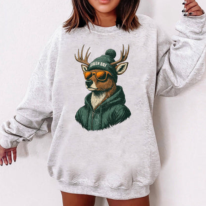 Green Bay Shirt Retro Style 90s Unisex Crewneck, Graphic Tee Gift For Football Fan Sport, Green Bay Football Vintage Style Sweatshirt.