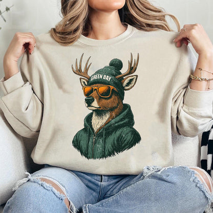 Green Bay Shirt Retro Style 90s Unisex Crewneck, Graphic Tee Gift For Football Fan Sport, Green Bay Football Vintage Style Sweatshirt.